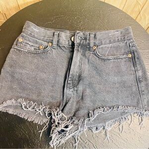 Bdg black denim frayed shorts